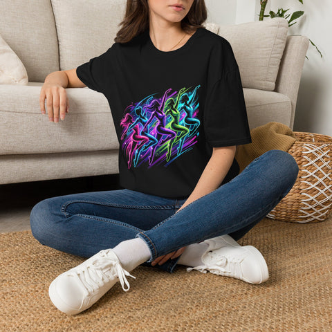 Abstract Neon Danceline T-Shirt — Colorful Motion Graphic Tee
