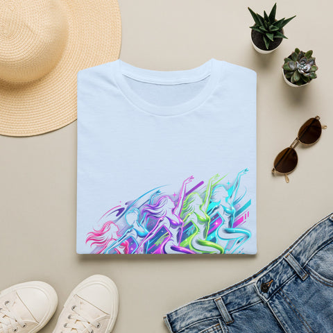 Abstract Neon Danceline T-Shirt — Colorful Motion Graphic Tee