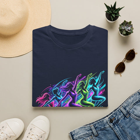 Abstract Neon Danceline T-Shirt — Colorful Motion Graphic Tee