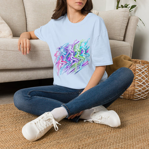 Abstract Neon Danceline T-Shirt — Colorful Motion Graphic Tee