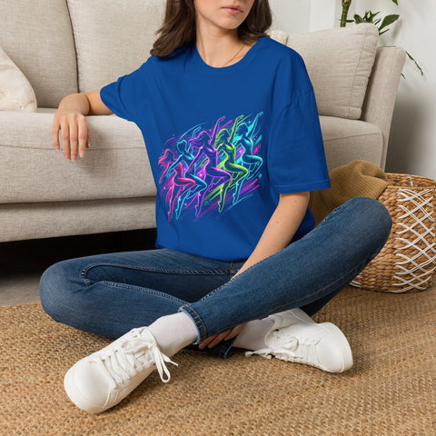 Abstract Neon Danceline T-Shirt — Colorful Motion Graphic Tee