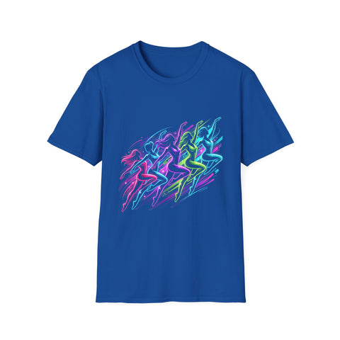 Abstract Neon Danceline T-Shirt — Colorful Motion Graphic Tee