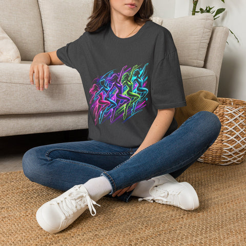Abstract Neon Danceline T-Shirt — Colorful Motion Graphic Tee