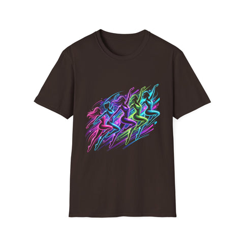 Abstract Neon Danceline T-Shirt — Colorful Motion Graphic Tee