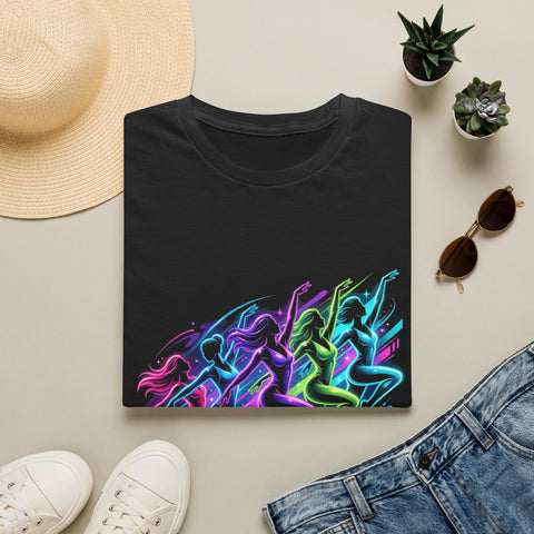 Abstract Neon Danceline T-Shirt — Colorful Motion Graphic Tee