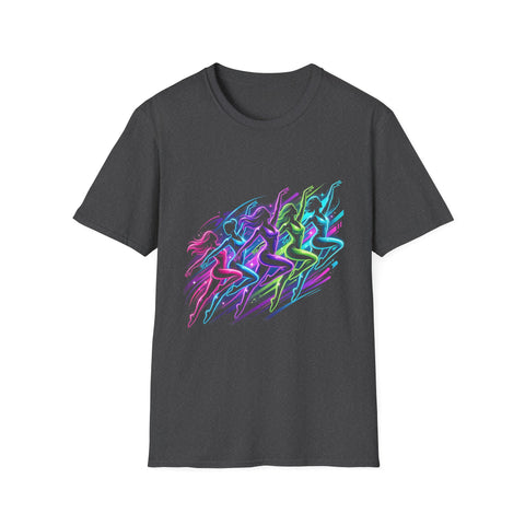 Abstract Neon Danceline T-Shirt — Colorful Motion Graphic Tee