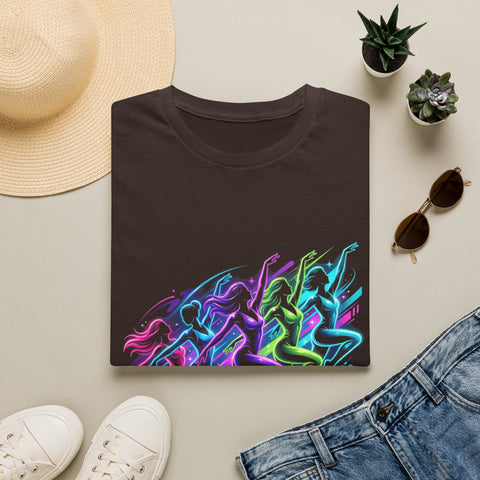Abstract Neon Danceline T-Shirt — Colorful Motion Graphic Tee