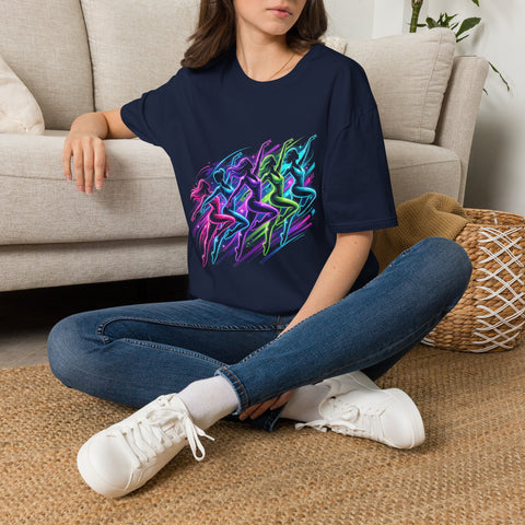 Abstract Neon Danceline T-Shirt — Colorful Motion Graphic Tee
