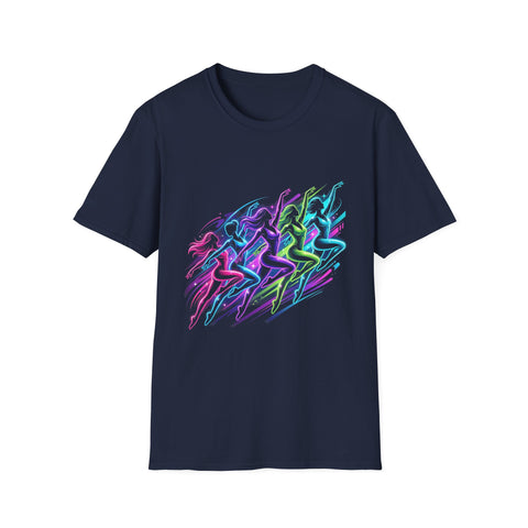 Abstract Neon Danceline T-Shirt — Colorful Motion Graphic Tee