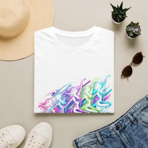 Abstract Neon Danceline T-Shirt — Colorful Motion Graphic Tee